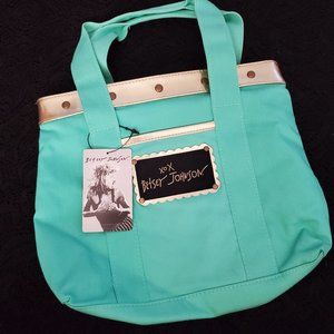 NWT Betsey Johnson XOX teal & cheetah bag